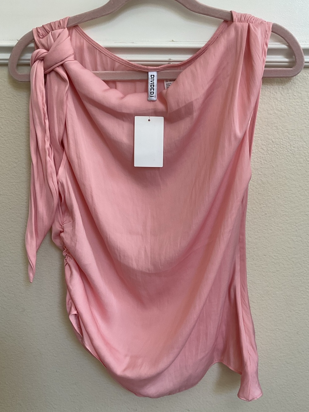 NWT Asymmetric Pink Drape Top H&M - Picture 5 of 7